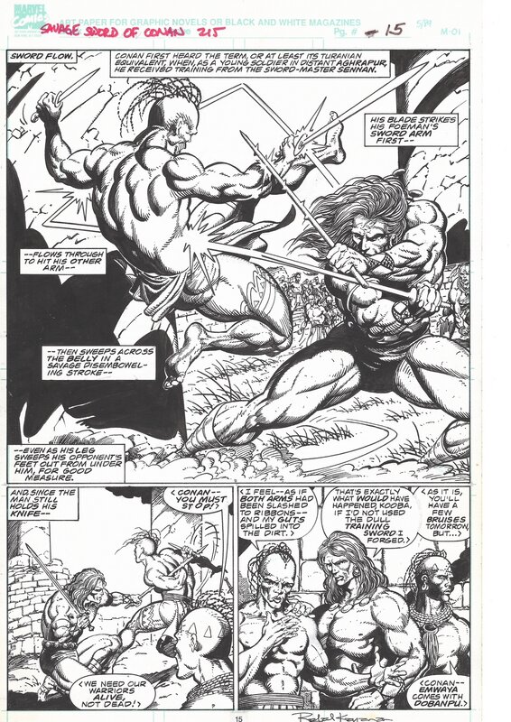 En vente - Rafael Kayanan, Savage sword of Conan 215 # page 15 - Planche originale