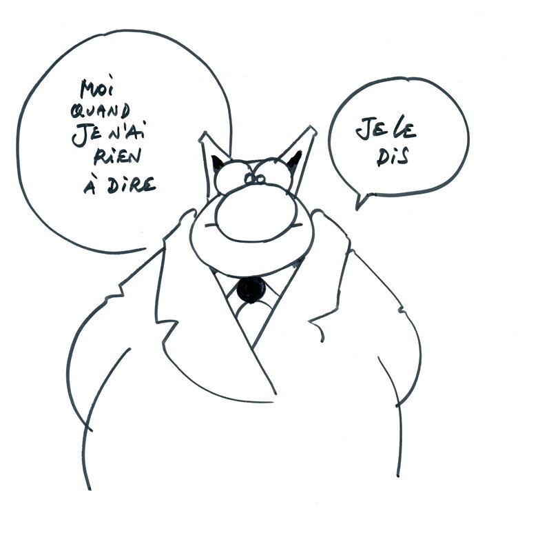 Philippe Geluck, Le Chat, Moin quand je n'ai rien à dire... - Illustration originale