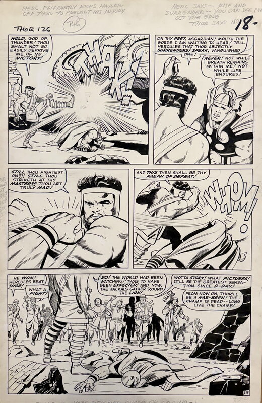 Jack Kirby, Vince Colletta, Stan Lee, Thor 126 - Jack Kirby and Vince Colletta - page 14 - Planche originale