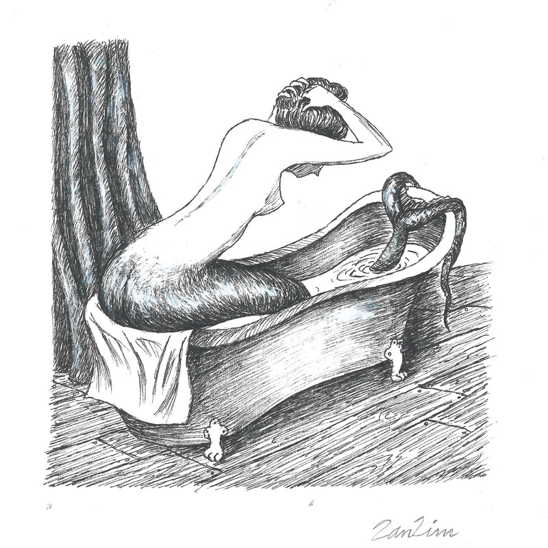 Zanzim, La sirène des pompiers - Ex-libris Super Héros - Illustration originale