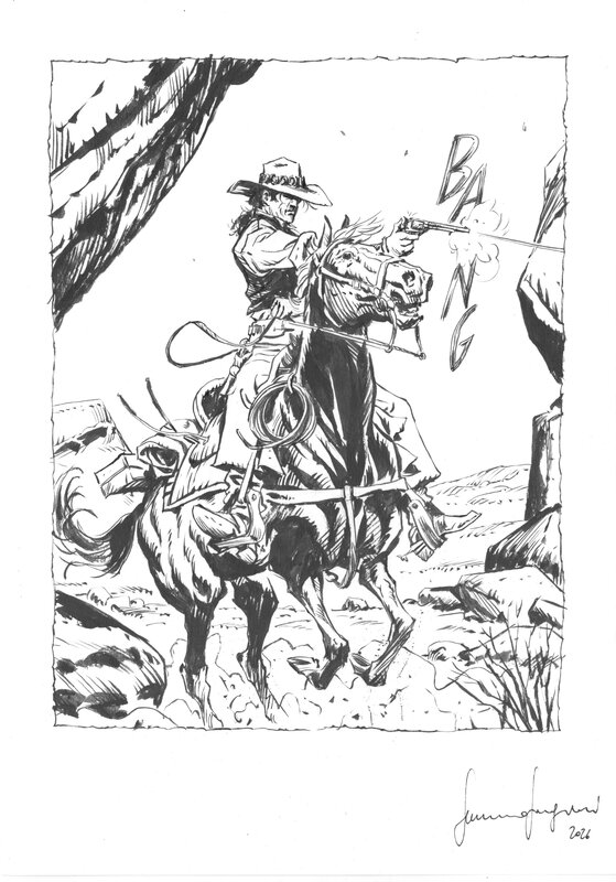 Germano Giorgiani, Sinisterra - Sinisterra à cheval - Original Illustration