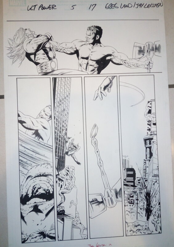 En vente - Ultimate power - thor vs hyperion / greg land - Planche originale