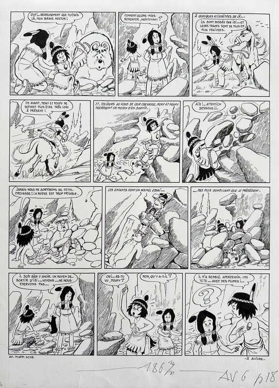 Bussemey : Planche de Mocky et Poupy - Comic Strip
