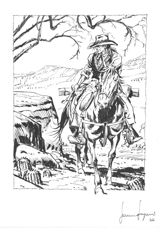 Sinisterra à cheval by Germano Giorgiani - Original Illustration