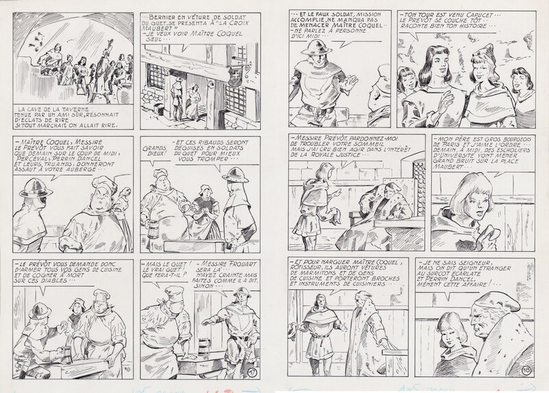 René Bastard, Jean Ollivier, Double planche de Perceval - Comic Strip