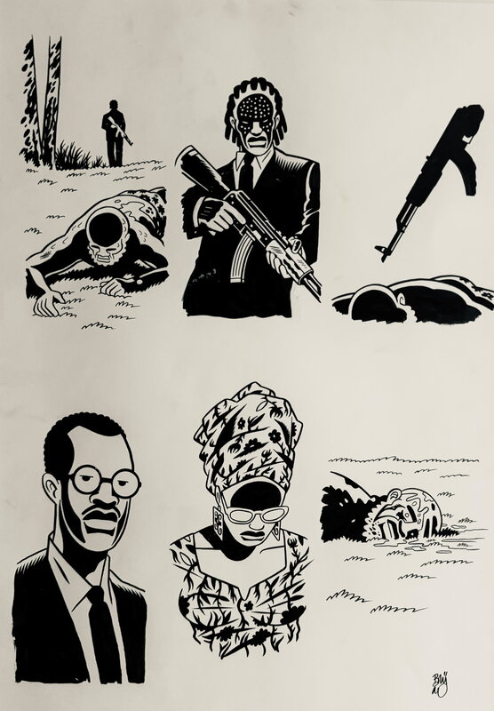 Brüno, Appollo, T'zée, une tragédie africaine - Planche originale