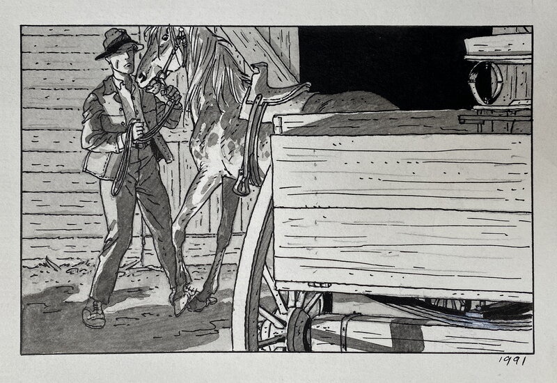 Tandis que j'agonise  -  William Faulkner, André Juillard - Illustration originale