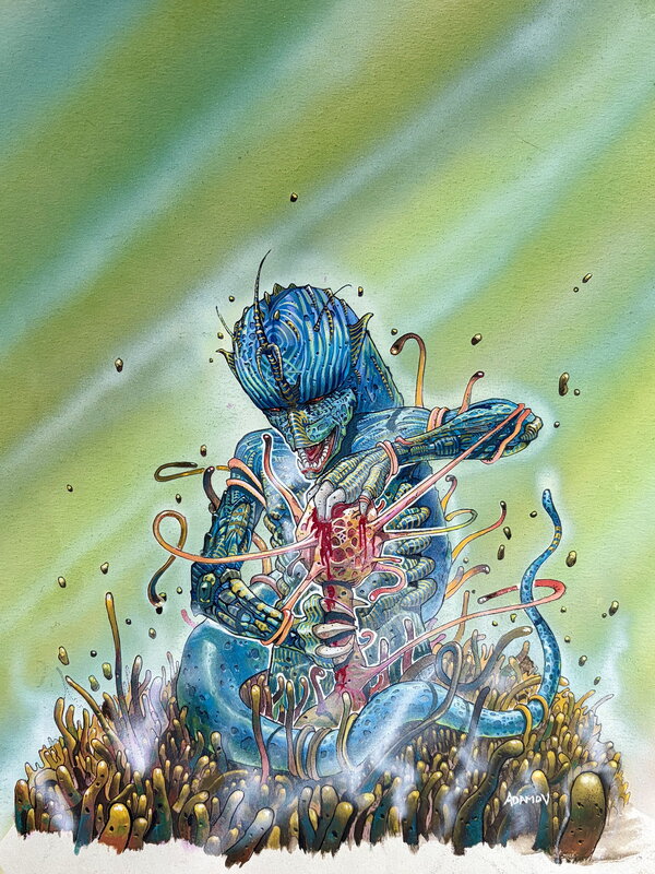 Philippe Adamov, La grande anthologie de la science fiction : Histoires de créatures - Original Illustration