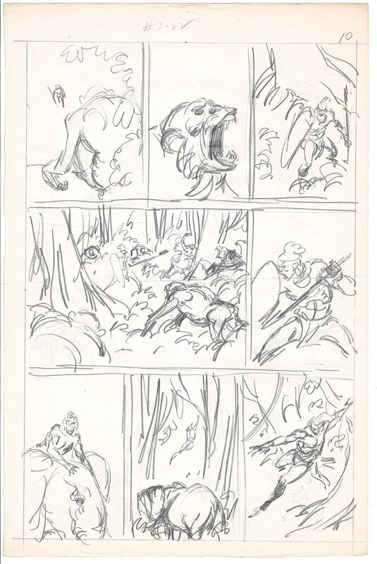 John Buscema, Tarzan Lord of the Jungle #7 | Marvel Comics | pencil prelim - Œuvre originale