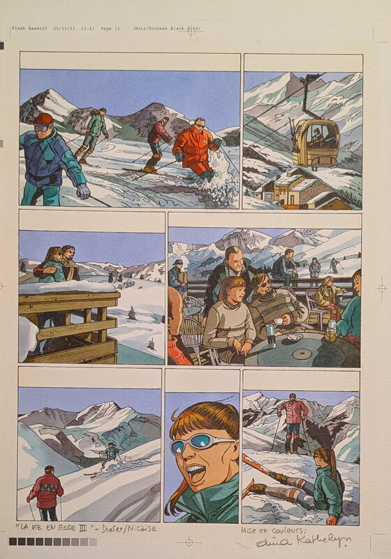 Dina Kathelyn, Viviane Nicaise, La vie en rose 3 - planche 9 - Mise en couleur