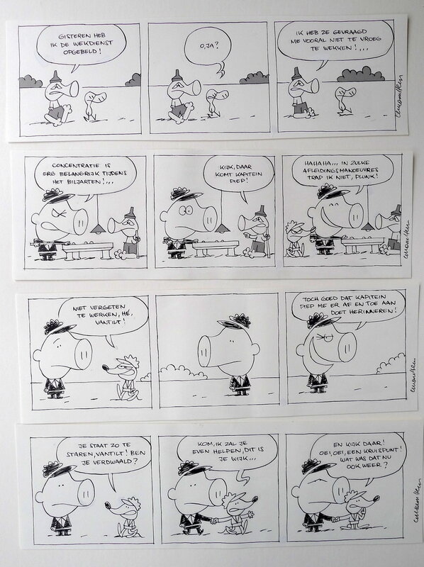 Luc Cromheecke, 4 strips originaux (2) de 