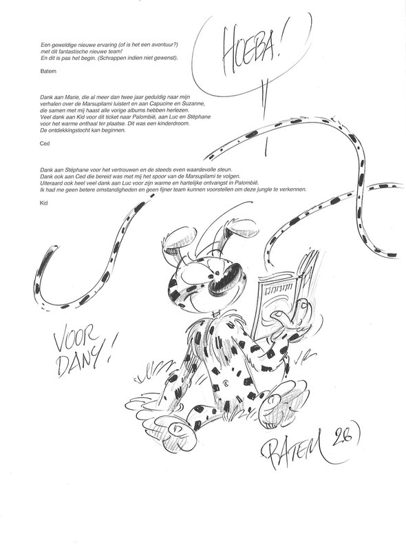 Marsupilami by Batem - Sketch