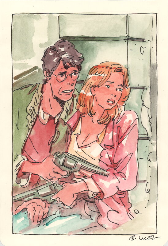 For sale - Bastien Vivès, Bastien Vives - Lune de miel  - Midi entre quatre planches - 10 - Original Illustration