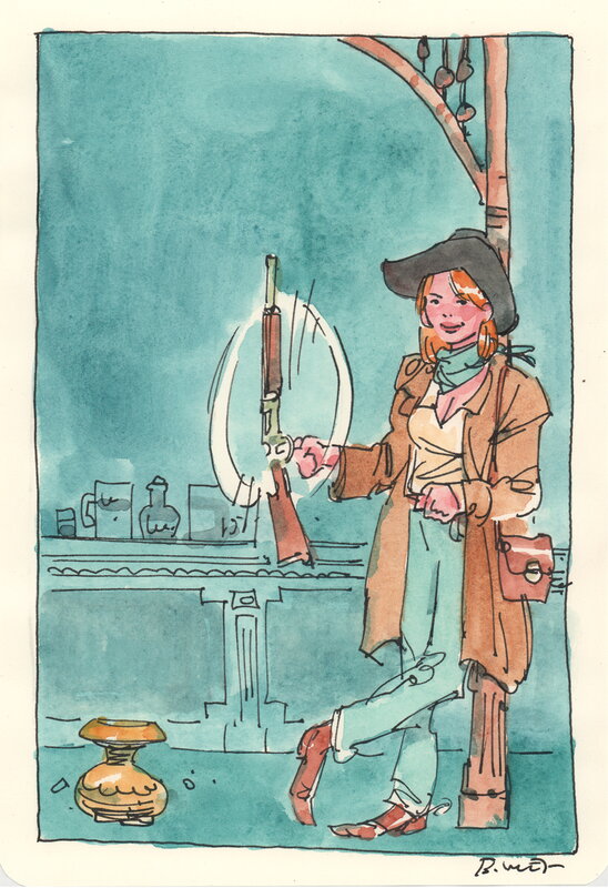 For sale - Bastien Vivès, Bastien Vives - Lune de miel  - Midi entre quatre planches - 13 - Original Illustration