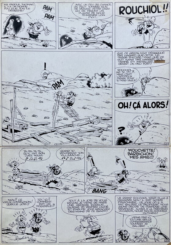 En vente - Marcel Remacle, 1958 - Le Vieux Nick : Pavillons Noirs - Planche originale