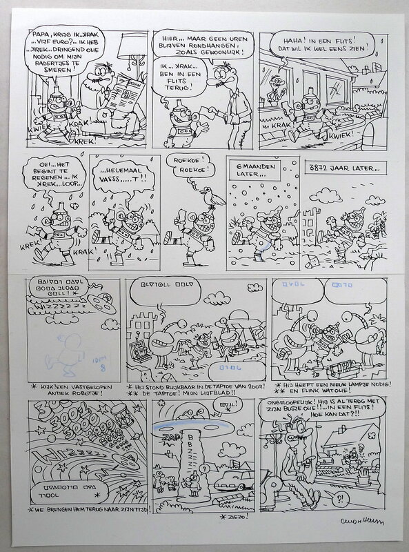 Luc Cromheecke, Willy Linthout, Planche du tome 6 de Roboboy - Planche originale