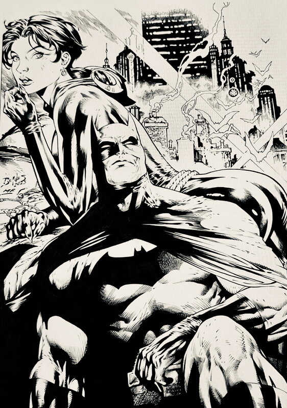 Batman & Catwoman by Mark Farmer - Original Illustration