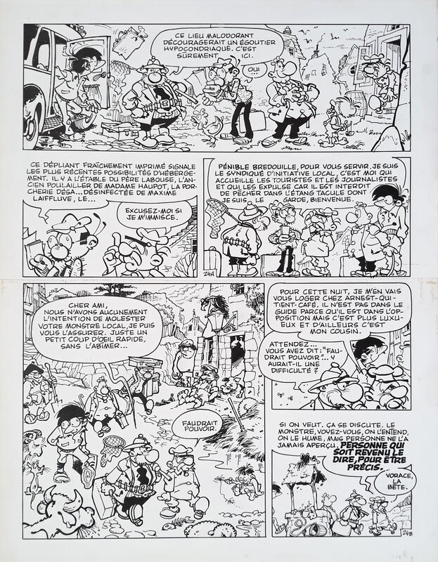 Greg, Achille Talon : « …et le monstre de l’étang Tacule ! » - Planche originale