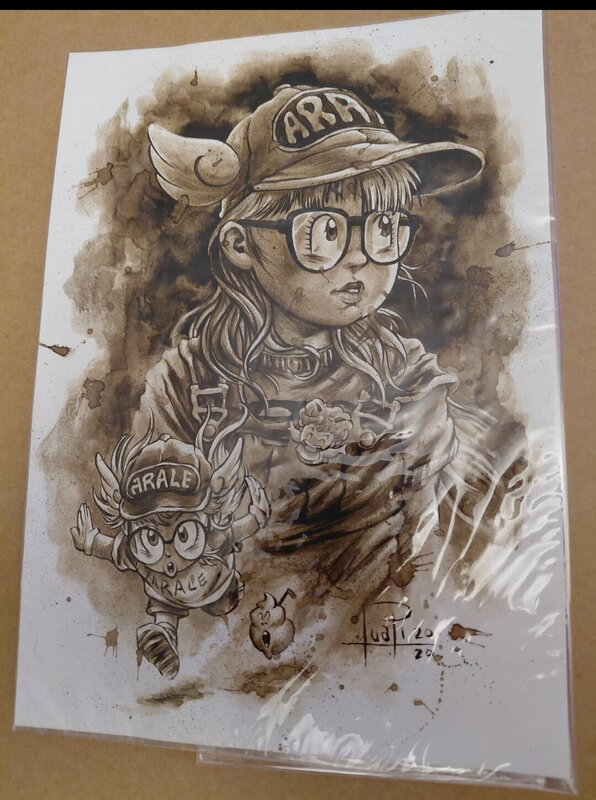 Juapi, Dr. SLUMP ARALE coffe painting - Illustration originale