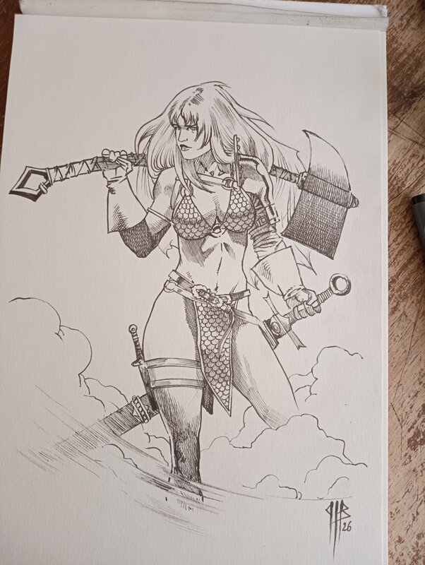 For sale - Red Sonja by Philippe Bringel - Original Illustration