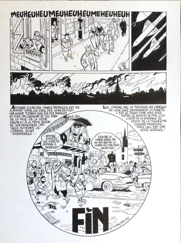 Bob FISH… la fin… par Yves Chaland - Planche originale