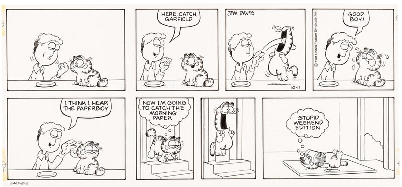 Jim Davis, Garfield Sunday 10-11-1981 - Comic Strip