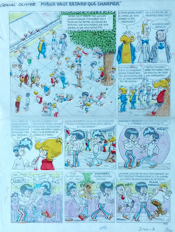 Jacques Devos - Génial Olivier - Mieux veut retard que Charmer - Planche originale