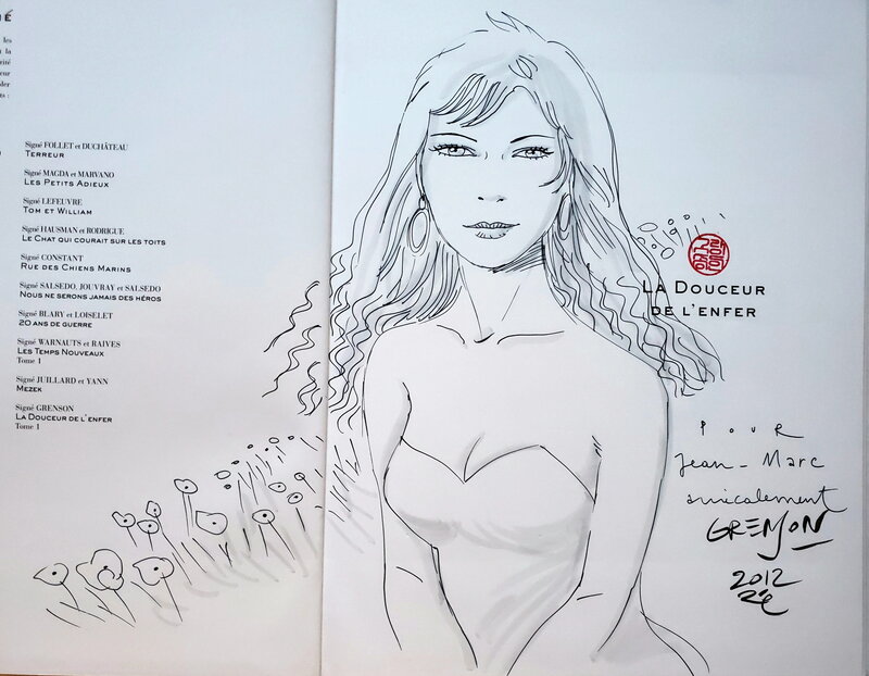 Olivier Grenson, LA DOUCEUR DE L'ENFER   T1 - Dédicace