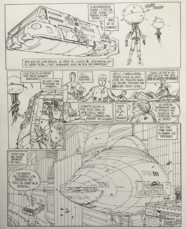 Moebius, Détective privé de classe R, John Difool … - Planche originale