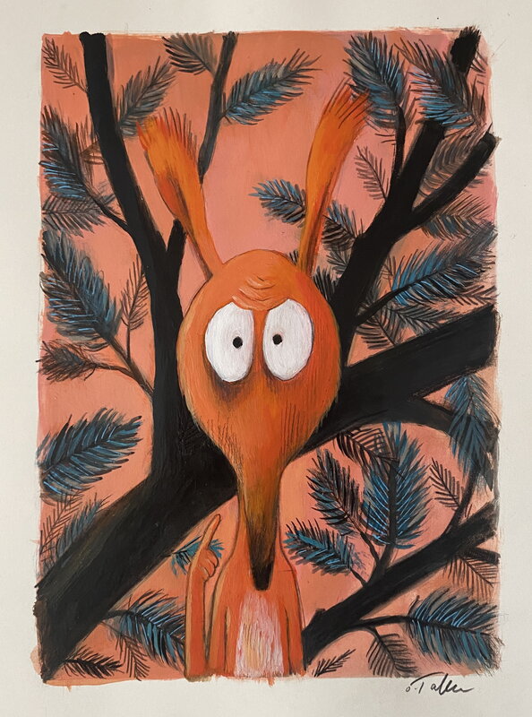 Ecureuil par Olivier Tallec - Illustration originale
