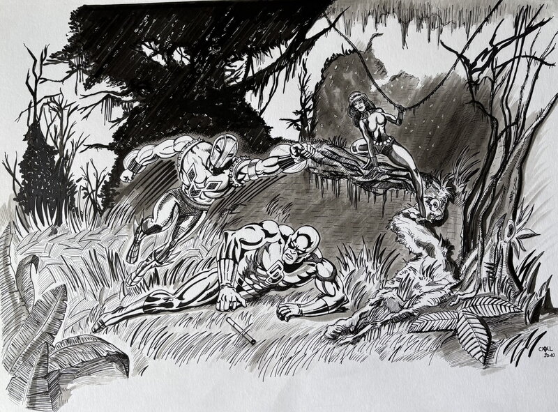 Chris Doom, Daredevil VS Gladiateur - Planche originale