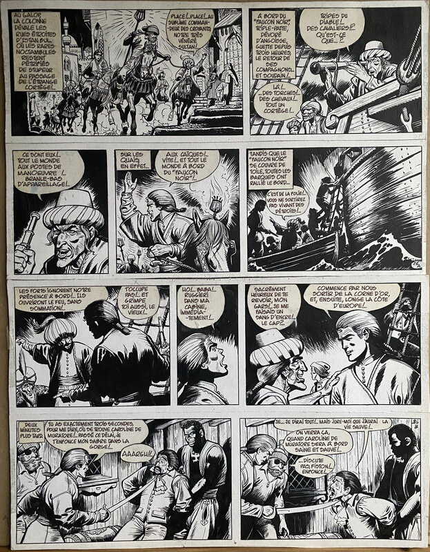 Jijé, Jean-Michel Charlier, Diptyque - Barbe-Rouge - Raid sur la Corne d'or - T18 p26 - Planche originale