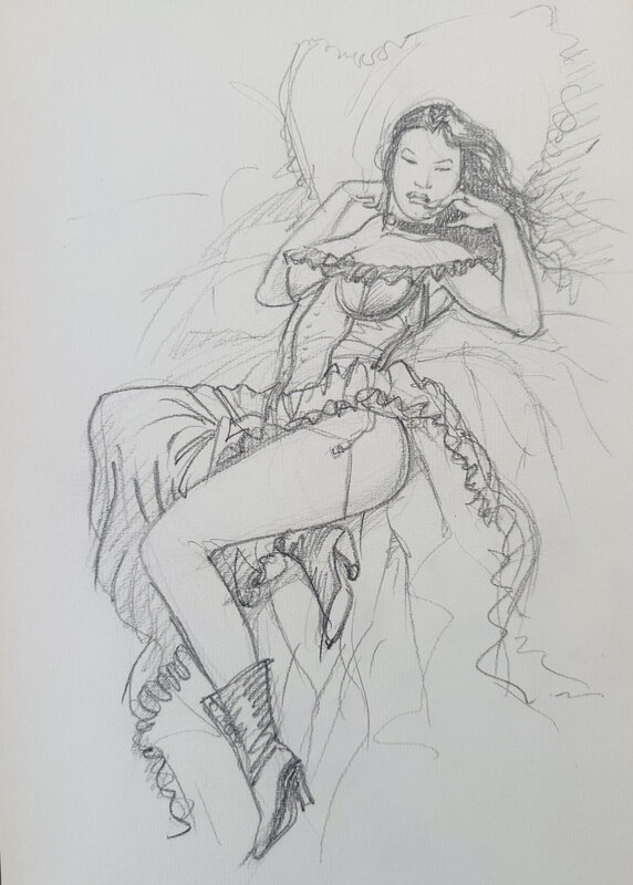 En vente - Enrico Marini, L'etoile du Désert - Crayonné de Wakita - Œuvre originale