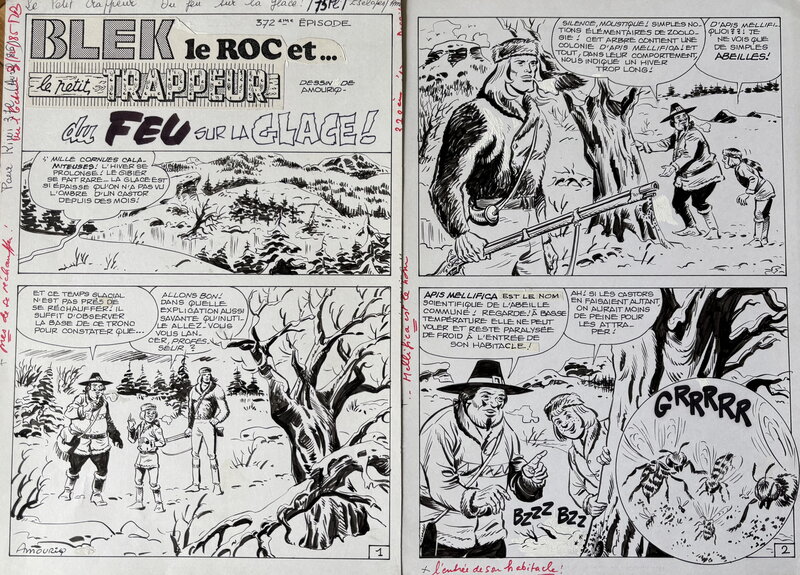 André Amouriq, Blec le roc et le petit trapeur - Planche originale