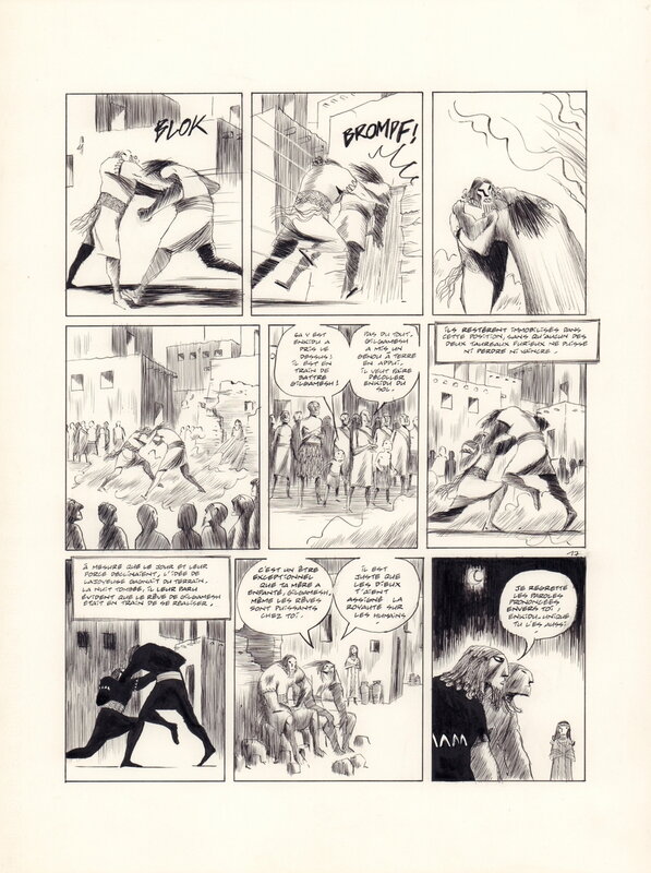 En vente - Gilgamesh T1 par Frantz Duchazeau - Planche originale