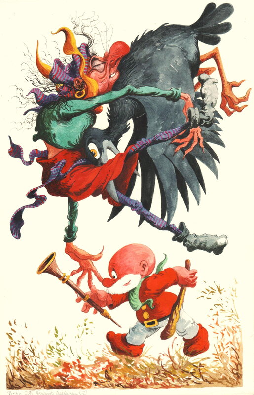 Jean Dulieu, Paulus de Boskabouter voor Margriet/Bobo - Vergeefs geblazen - Original Illustration