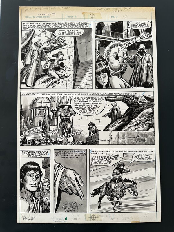 For sale - John Buscema, Ernie Chan, Savage SWORD OF CONAN #72 original page 22 Marvel Comics 1982 - Comic Strip