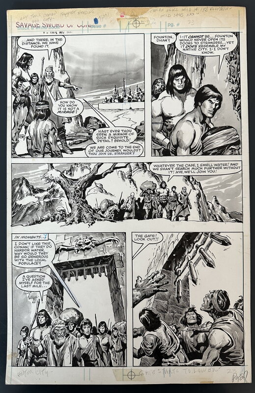 For sale - John Buscema, Ernie Chan, Savage SWORD OF CONAN #72 original page 27 Marvel Comics 1982 - Comic Strip