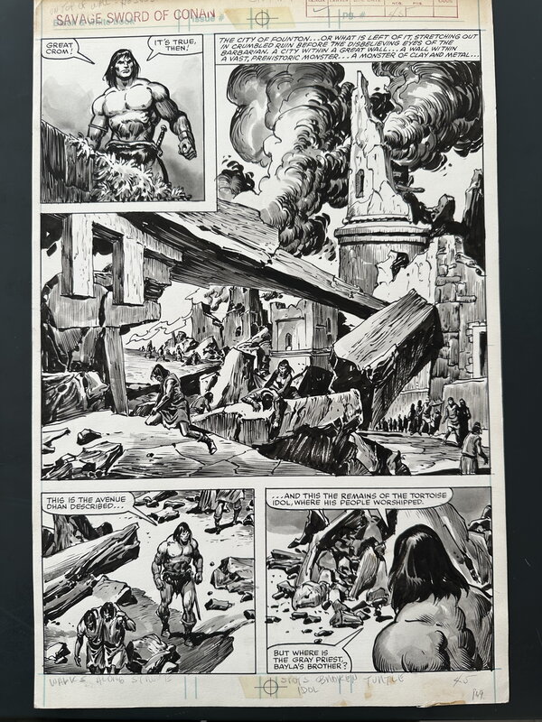 For sale - John Buscema, Ernie Chan, Savage SWORD OF CONAN #72 original page 49 Marvel Comics 1982 - Comic Strip