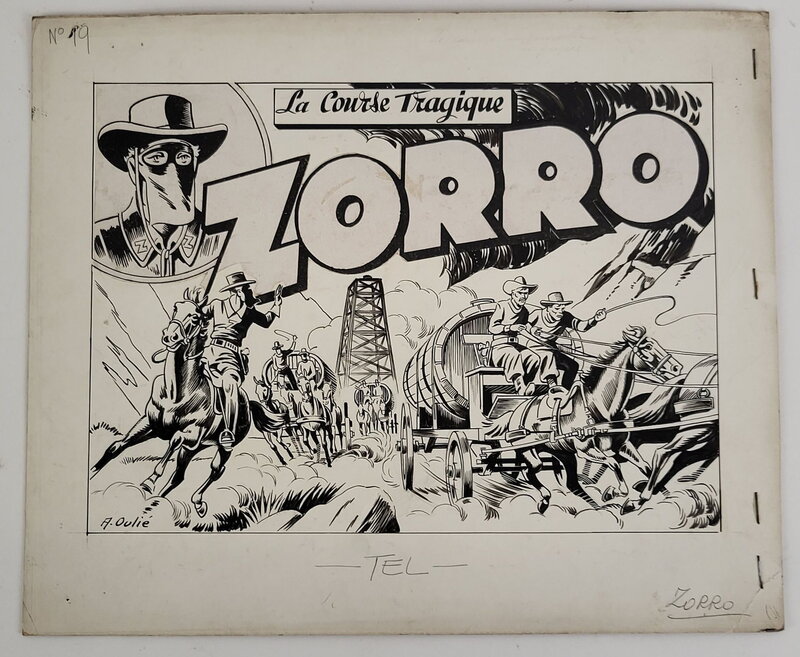 André Oulié, Couverture supplément de Zorro n°19 : La course tragique - Couverture originale