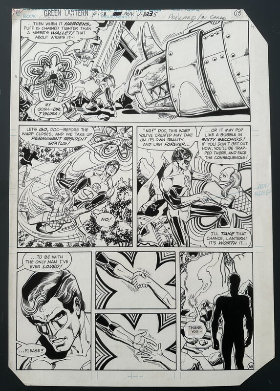 For sale - Keith Pollard, Mike DeCarlo, Green LANTERN #158 original page 19 DC Comics 1982 - Comic Strip