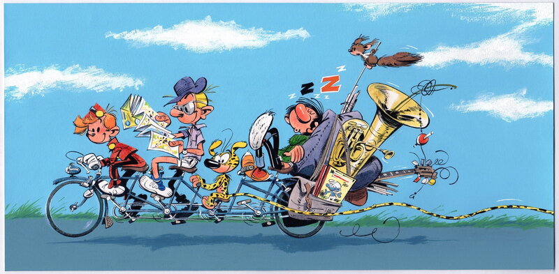 For sale - Fabrice Tarrin, André Franquin, 2011 - Spirou : Journal de Spirou n°1368 - Original Illustration