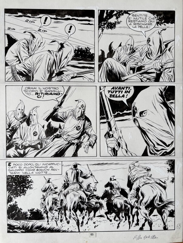 Raffaele della monica, Tex Miller la croce fiammeggiante - Planche originale