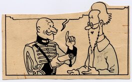 Hergé - Herge -1939 - Sceptre d'Ottokar - Illustration originale