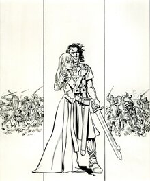 François Craenhals - Craenhals - Couv Chevalier Ardent - Original Illustration