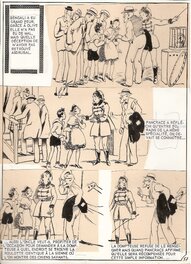 Joseph Porphyre Pinchon - Pinchon: Planche orignale Olive et Bengali n°57 - Comic Strip