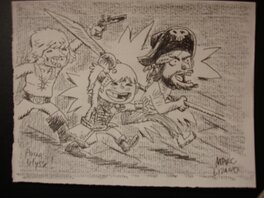 Marc Lizano - Lizano Marc - Le Pirate couve la grippe - illustration (1) - Illustration originale