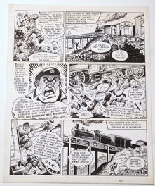 Geoff Campion - Captain HURRICANE Valiant  1960 -  parodie des récits de guerre british.. - Planche originale