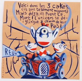 Blexbolex - Les trois cakes ... - Original Illustration