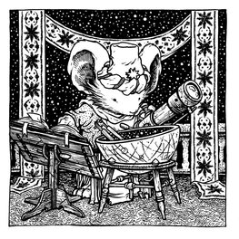 David Petersen - Souris astronome - Illustration originale